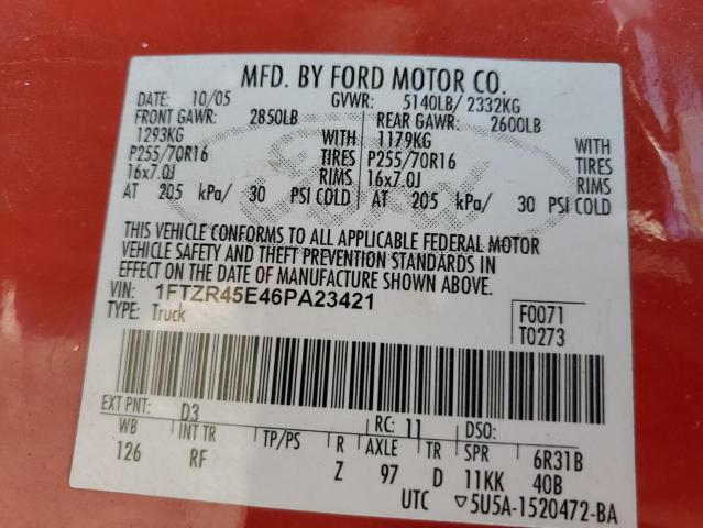 Photo 11 VIN: 1FTZR45E46PA23421 - FORD RANGER SUP 