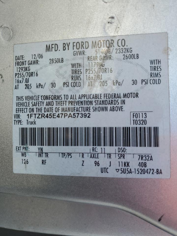 Photo 11 VIN: 1FTZR45E47PA57392 - FORD RANGER 