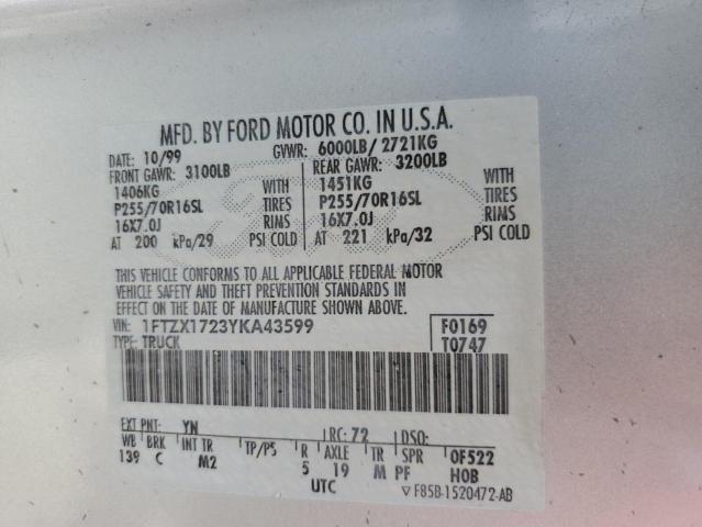 Photo 11 VIN: 1FTZX1723YKA43599 - FORD F150 