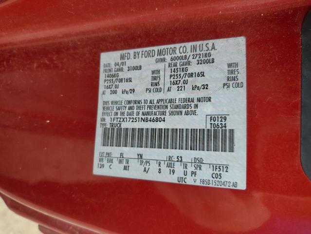 Photo 12 VIN: 1FTZX17251NB46804 - FORD F150 