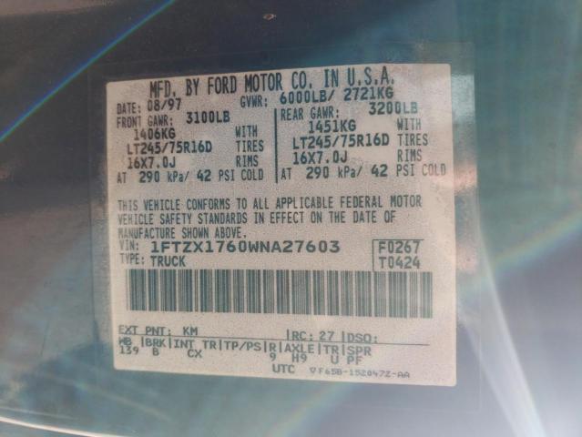 Photo 11 VIN: 1FTZX1760WNA27603 - FORD F150 