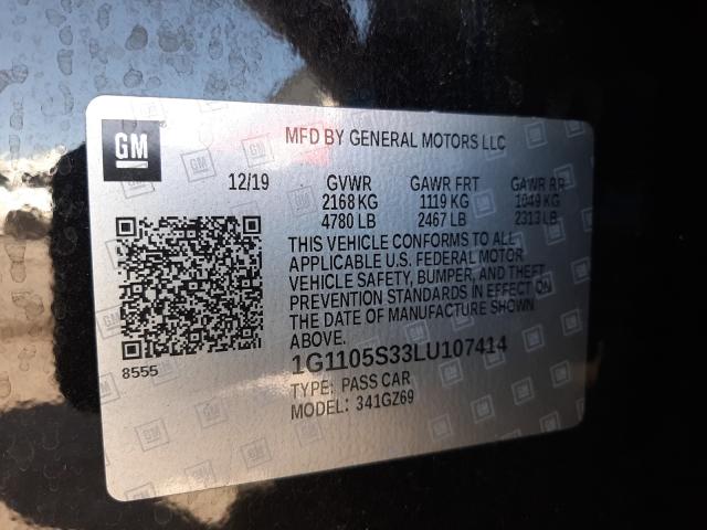 Photo 9 VIN: 1G1105S33LU107414 - CHEVROLET IMPALA PRE 