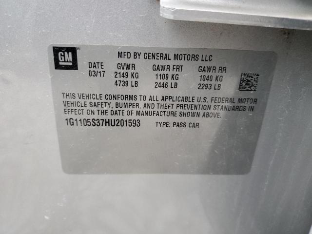 Photo 11 VIN: 1G1105S37HU201593 - CHEVROLET IMPALA LT 