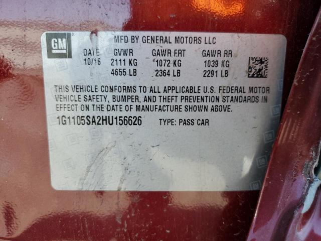 Photo 11 VIN: 1G1105SA2HU156626 - CHEVROLET IMPALA 