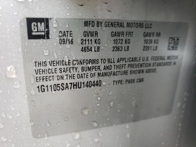 Photo 9 VIN: 1G1105SA7HU140440 - CHEVROLET IMPALA LT 