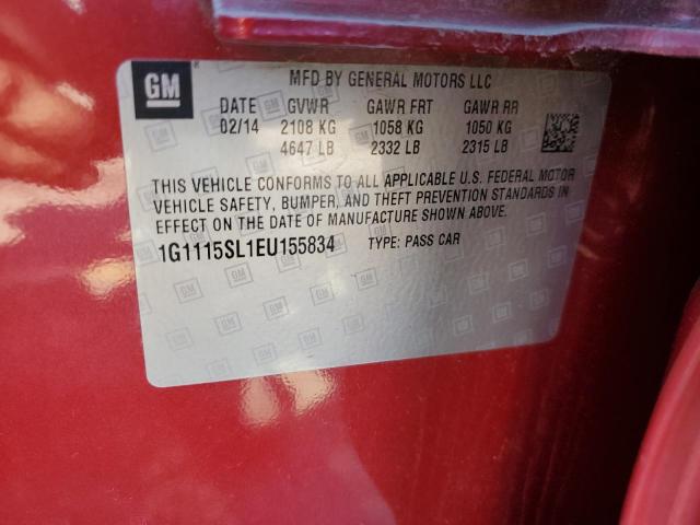 Photo 12 VIN: 1G1115SL1EU155834 - CHEVROLET IMPALA LT 