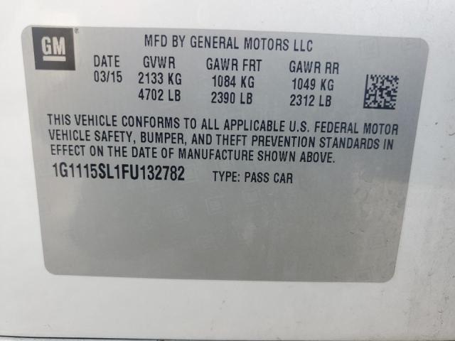 Photo 12 VIN: 1G1115SL1FU132782 - CHEVROLET IMPALA LT 