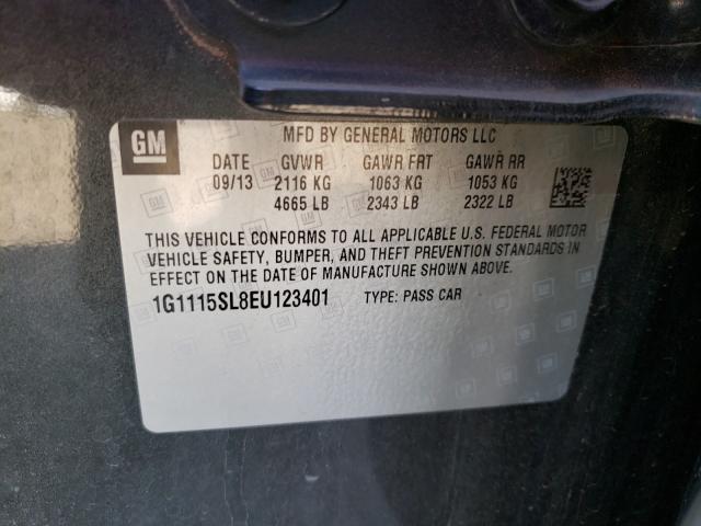 Photo 9 VIN: 1G1115SL8EU123401 - CHEVROLET IMPALA LT 