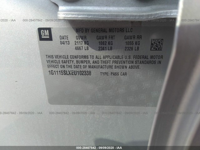 Photo 8 VIN: 1G1115SLXEU102338 - CHEVROLET IMPALA 