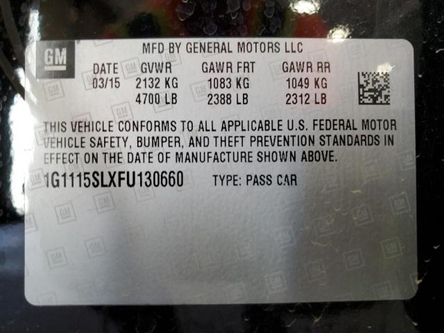 Photo 11 VIN: 1G1115SLXFU130660 - CHEVROLET IMPALA LT 