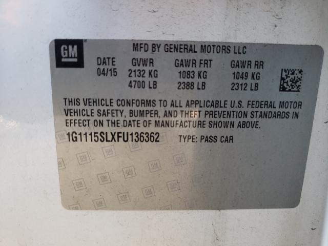 Photo 9 VIN: 1G1115SLXFU136362 - CHEVROLET IMPALA LT 