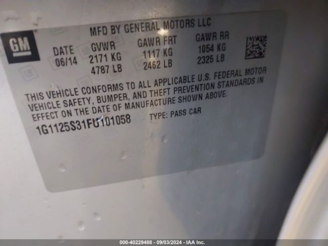 Photo 8 VIN: 1G1125S31FU101058 - CHEVROLET IMPALA 