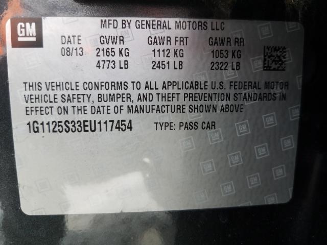 Photo 9 VIN: 1G1125S33EU117454 - CHEVROLET IMPALA LT 