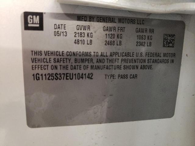 Photo 9 VIN: 1G1125S37EU104142 - CHEVROLET IMPALA LT 