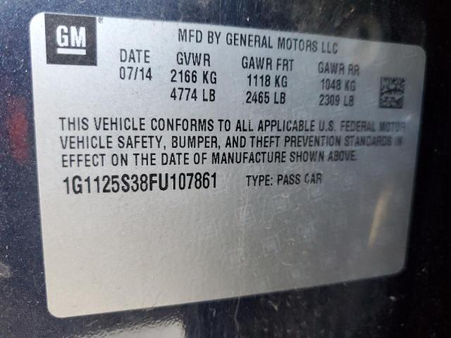 Photo 11 VIN: 1G1125S38FU107861 - CHEVROLET IMPALA LT 