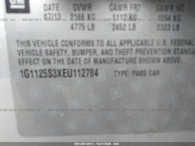 Photo 8 VIN: 1G1125S3XEU112784 - CHEVROLET IMPALA 