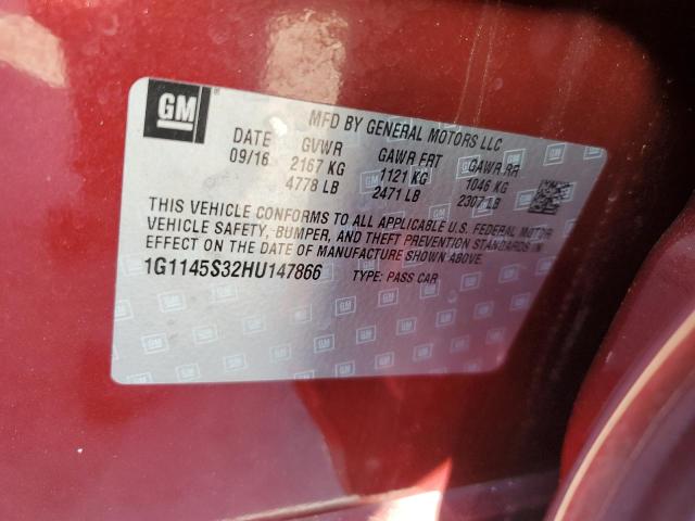 Photo 11 VIN: 1G1145S32HU147866 - CHEVROLET IMPALA PRE 