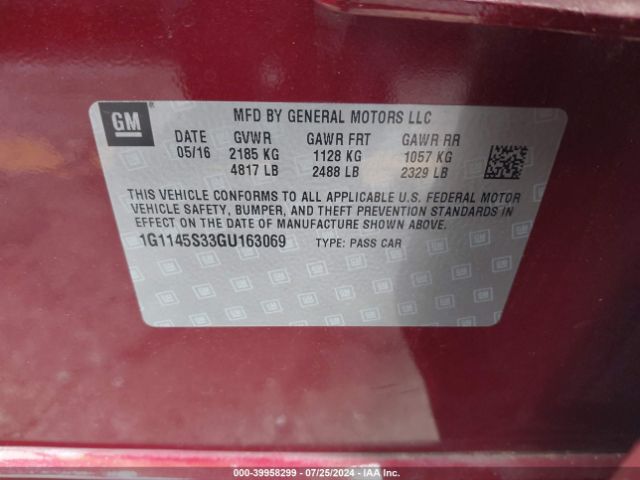 Photo 8 VIN: 1G1145S33GU163069 - CHEVROLET IMPALA 