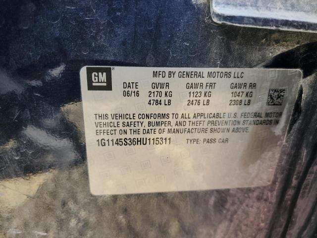 Photo 12 VIN: 1G1145S36HU115311 - CHEVROLET IMPALA PRE 