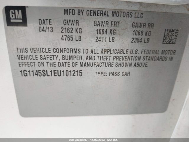 Photo 8 VIN: 1G1145SL1EU101215 - CHEVROLET IMPALA 