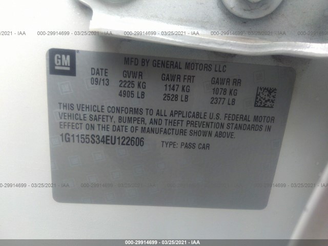 Photo 8 VIN: 1G1155S34EU122606 - CHEVROLET IMPALA 