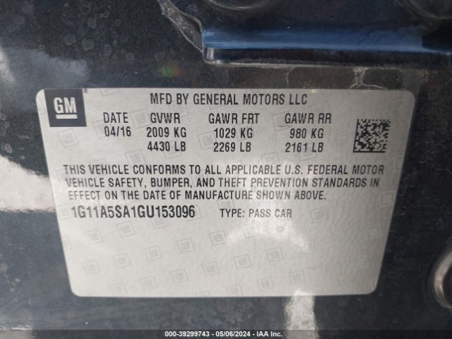 Photo 8 VIN: 1G11A5SA1GU153096 - CHEVROLET MALIBU LIMITED 