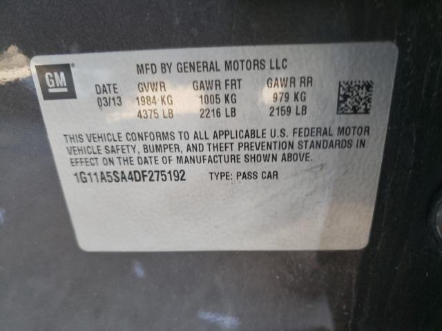 Photo 9 VIN: 1G11A5SA4DF275192 - CHEVROLET MALIBU LS 