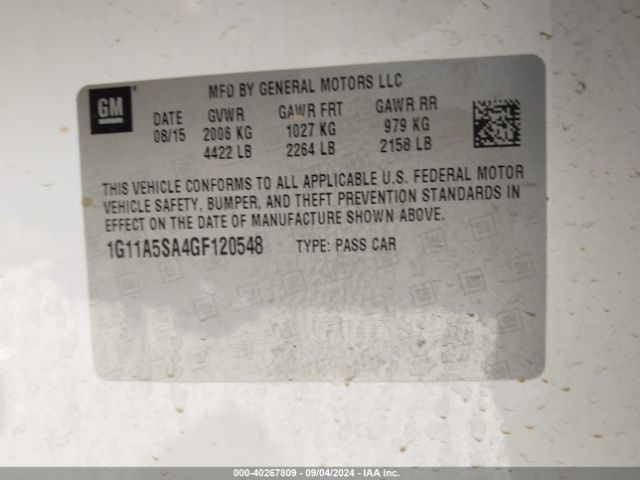 Photo 8 VIN: 1G11A5SA4GF120548 - CHEVROLET MALIBU LIMITED 