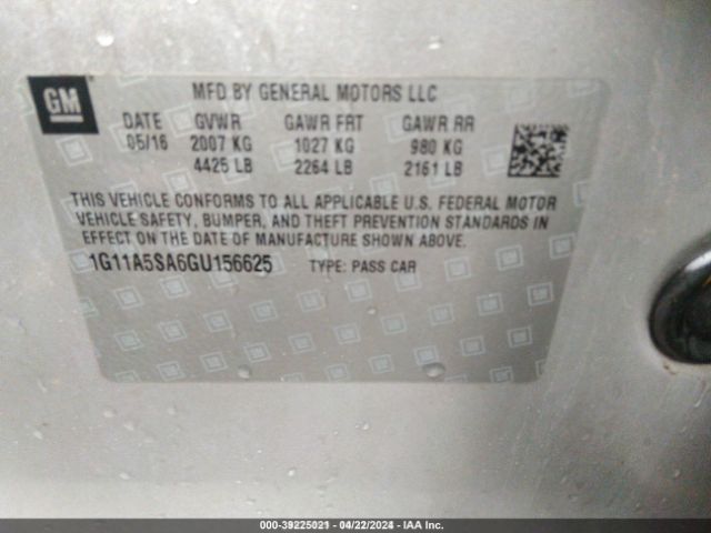 Photo 8 VIN: 1G11A5SA6GU156625 - CHEVROLET MALIBU LIMITED 