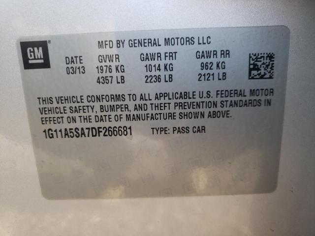 Photo 11 VIN: 1G11A5SA7DF266681 - CHEVROLET MALIBU LS 