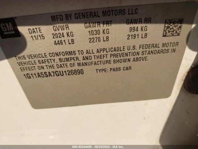 Photo 8 VIN: 1G11A5SA7GU126890 - CHEVROLET MALIBU LIMITED 