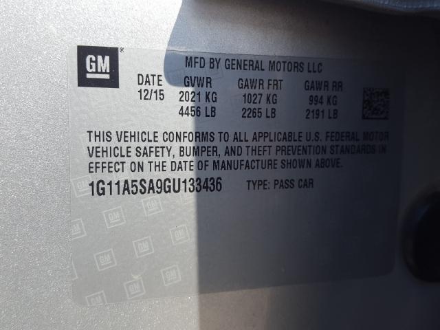 Photo 9 VIN: 1G11A5SA9GU133436 - CHEVROLET MALIBU LIM 