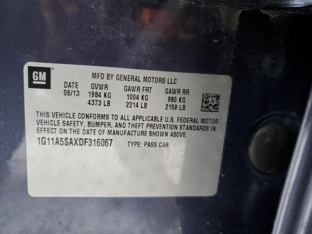 Photo 11 VIN: 1G11A5SAXDF316067 - CHEVROLET MALIBU LS 