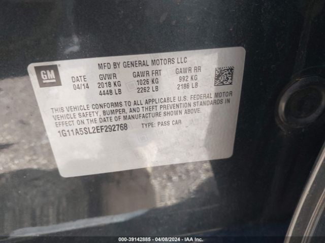 Photo 8 VIN: 1G11A5SL2EF292768 - CHEVROLET MALIBU 