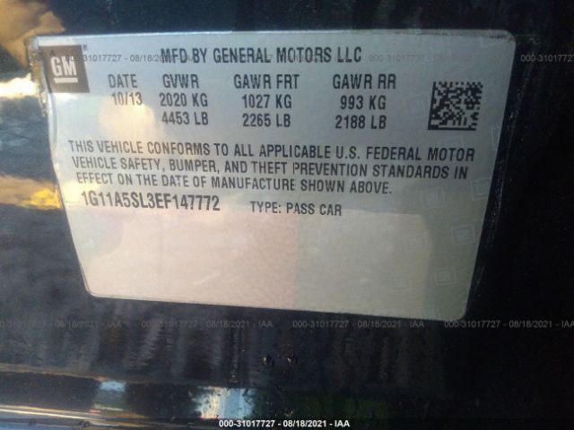 Photo 8 VIN: 1G11A5SL3EF147772 - CHEVROLET MALIBU 