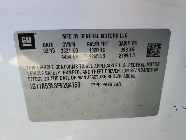 Photo 9 VIN: 1G11A5SL3FF284759 - CHEVROLET MALIBU LS 