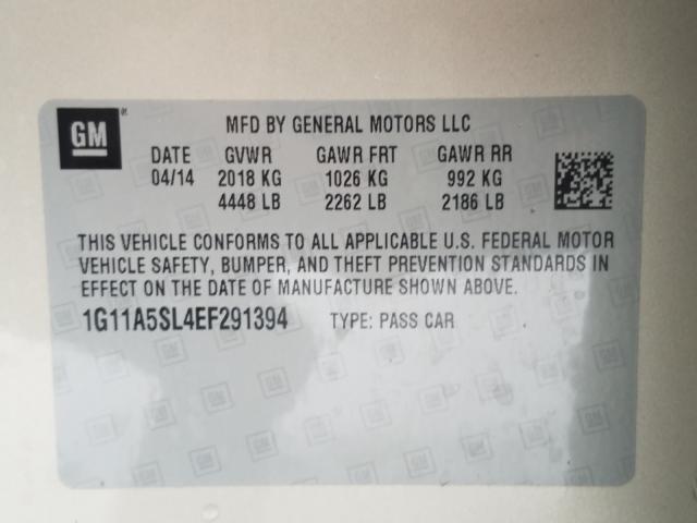 Photo 9 VIN: 1G11A5SL4EF291394 - CHEVROLET MALIBU LS 