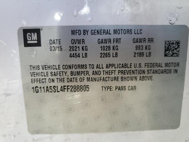 Photo 12 VIN: 1G11A5SL4FF288805 - CHEVROLET MALIBU LS 