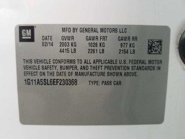 Photo 9 VIN: 1G11A5SL6EF230368 - CHEVROLET MALIBU LS 