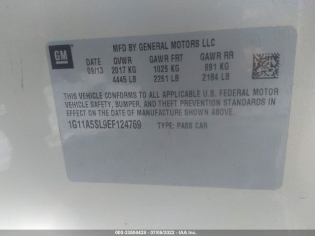 Photo 8 VIN: 1G11A5SL9EF124769 - CHEVROLET MALIBU 