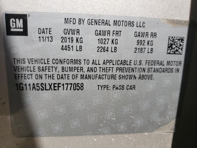 Photo 9 VIN: 1G11A5SLXEF177058 - CHEVROLET MALIBU LS 