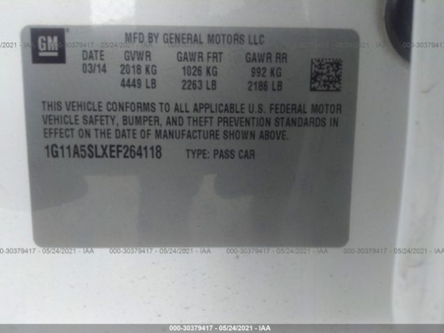 Photo 8 VIN: 1G11A5SLXEF264118 - CHEVROLET MALIBU 