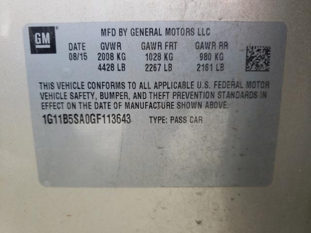 Photo 9 VIN: 1G11B5SA0GF113643 - CHEVROLET MALIBU LIM 