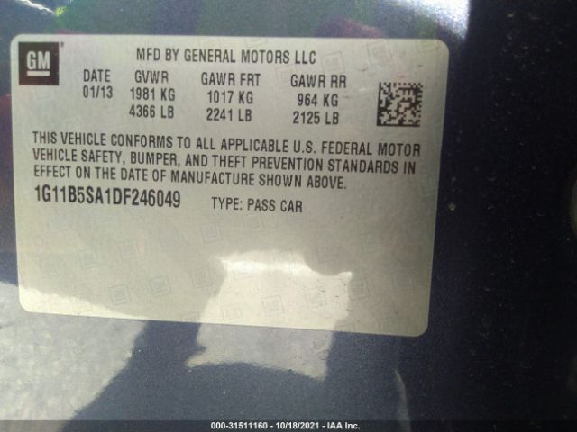 Photo 8 VIN: 1G11B5SA1DF246049 - CHEVROLET MALIBU 