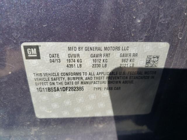 Photo 9 VIN: 1G11B5SA1DF282386 - CHEVROLET MALIBU LS 