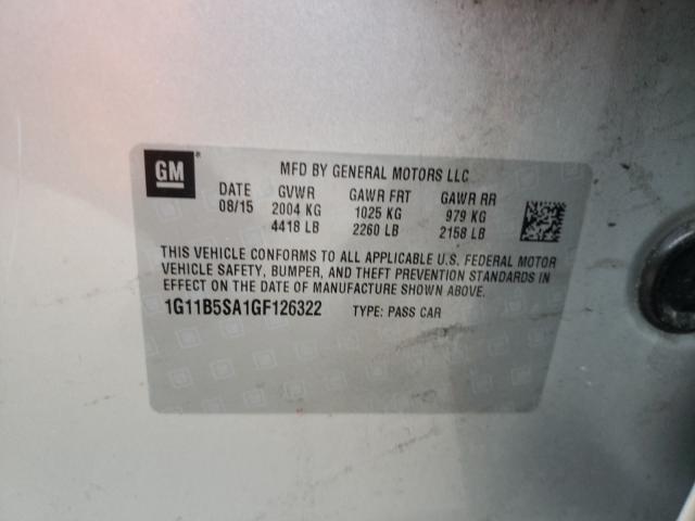 Photo 9 VIN: 1G11B5SA1GF126322 - CHEVROLET MALIBU LIM 