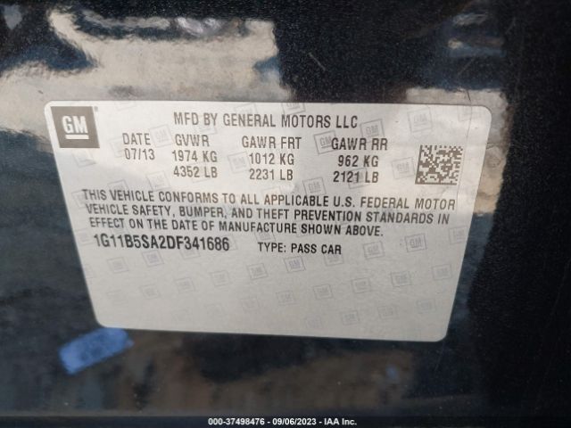 Photo 8 VIN: 1G11B5SA2DF341686 - CHEVROLET MALIBU 