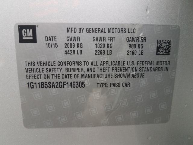 Photo 9 VIN: 1G11B5SA2GF146305 - CHEVROLET MALIBU LIM 