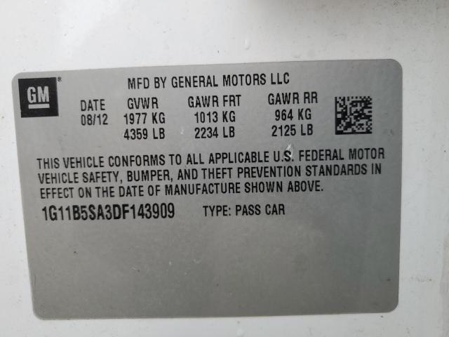 Photo 11 VIN: 1G11B5SA3DF143909 - CHEVROLET MALIBU 