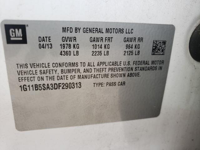 Photo 9 VIN: 1G11B5SA3DF290313 - CHEVROLET MALIBU LS 